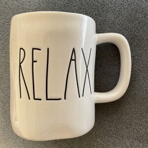 Rae Dunn Coffee Mug RELAX Turquoise Inside